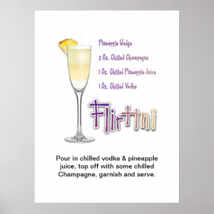 Receta de cóctel Flirtini Arte 18"x24"
