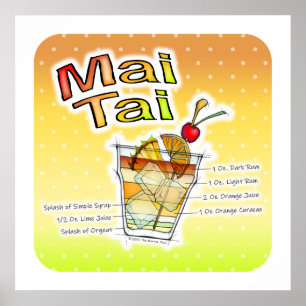 RECETA DE CÓCTEL MAI TAI PÓSTERS Y GRÁFICOS DE ART