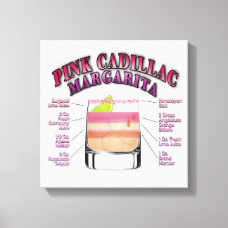 Receta de cóctel MARGARITA ROSA Arte en lienzo de 