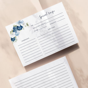 Receta de ducha de novia con flores azules y bonit
