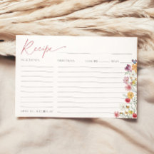 Receta de flor silvestre tarjeta de novia ducha am