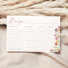 Receta de flor silvestre tarjeta de novia ducha am