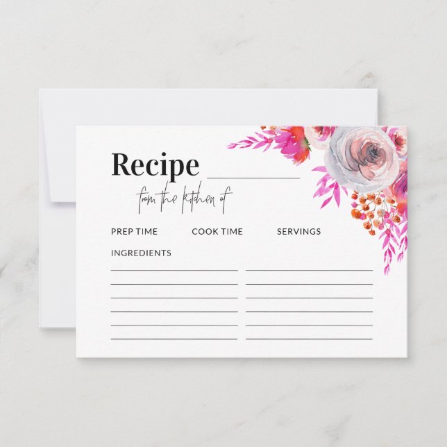 Receta de Flora Rosa Brillante con tarjeta de duch (Anverso)