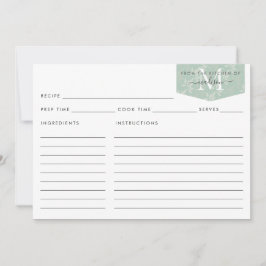 Receta de follaje floral Verde azulado con escritu