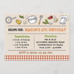 Receta de invitación para fiesta de cumpleaños