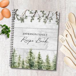 Receta de libro de cocina de madera de árboles de 