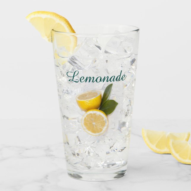 Receta de Limonada de Limones Vaso de Vidrio (Anverso (hielo))