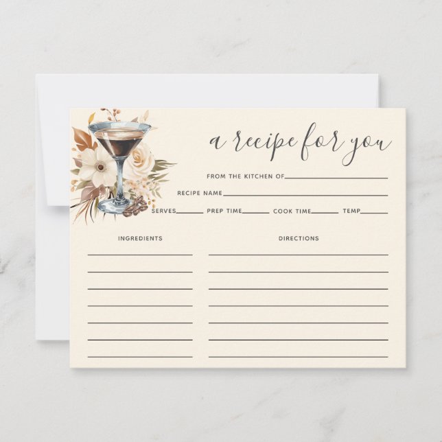 Receta de Martini de Espresso Tarjeta de Desayuno  (Anverso)