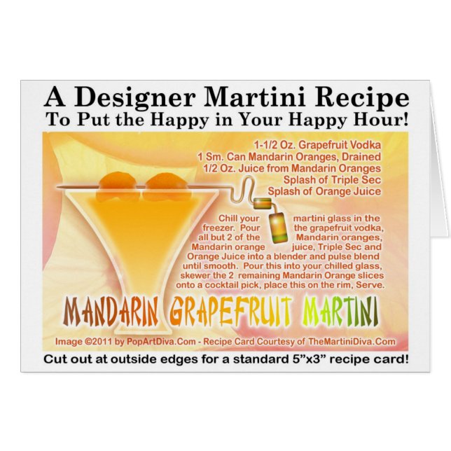 Receta de Martini de Toronja Mandarina Tarjeta (Anverso (Horizontal))