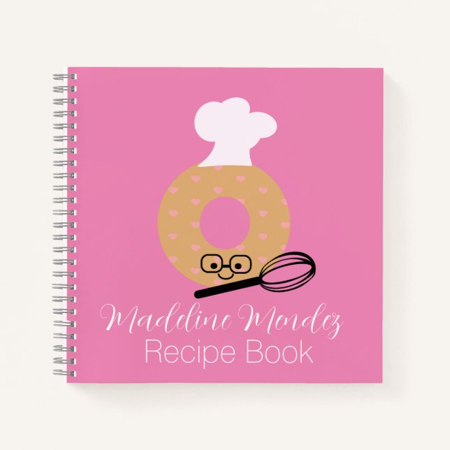 Receta de Panadero de Donuts Adorable Cuaderno par (Anverso)