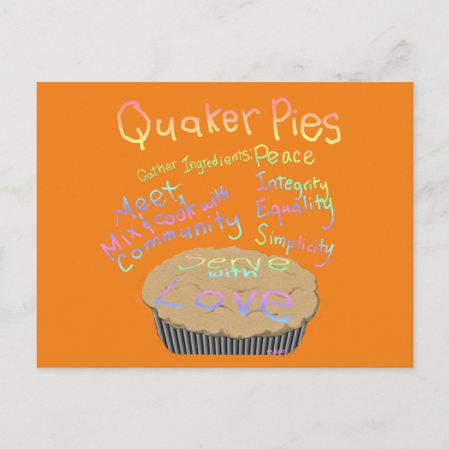 Receta de postal de Quaker Pies (Anverso)