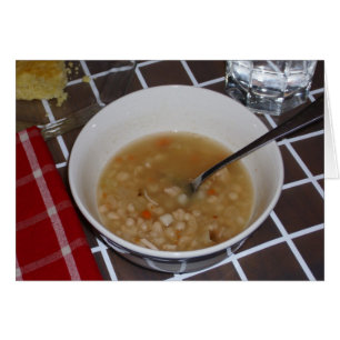 Receta de sopa de jugo en una tarjeta