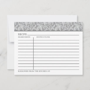 Receta elegante de encaje floral gris y blanco