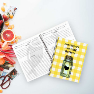 Receta en lata: Libro Amarillo Gingham y tu nombre