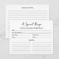 Receta especial para la tarjeta de regalo de ducha