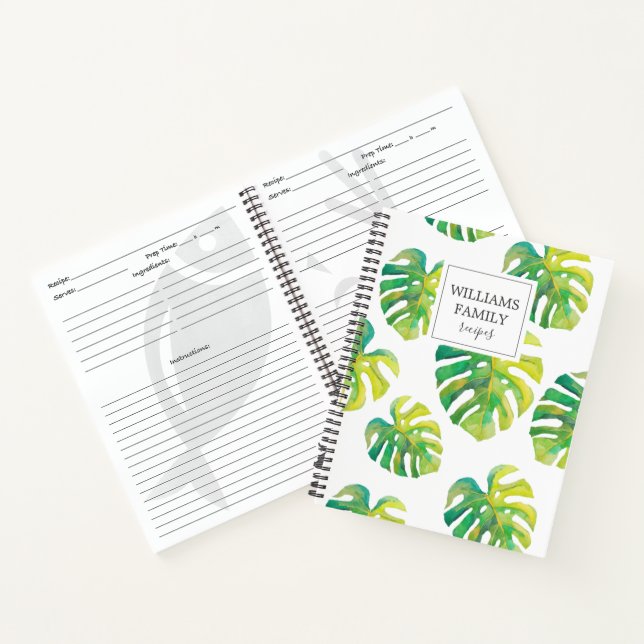 Receta familiar personalizada Libro de Monstera tr (Interior)