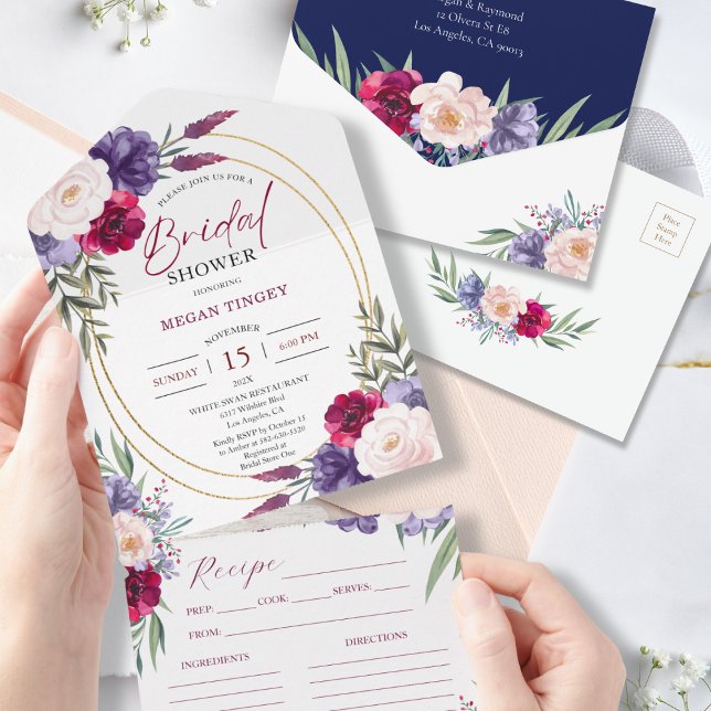 Receta floral azul de la Marina Invitación a la du (Subido por el creador)