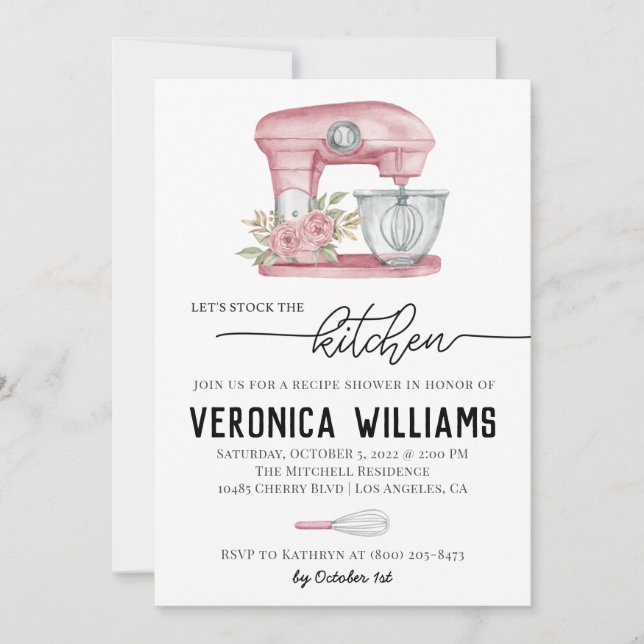 Receta Invitación a la ducha de novia (Anverso)