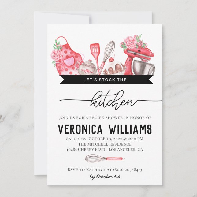 Receta Invitación a la ducha de novia (Anverso)