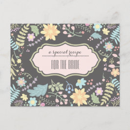 Receta para la Novia. Tarjeta Boda floral moderna