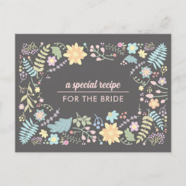 Receta para la Novia. Tarjeta Boda floral moderna