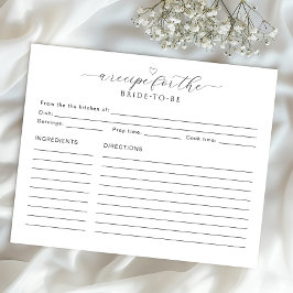 Receta para la tarjeta de novia | Ducha nupcial mí