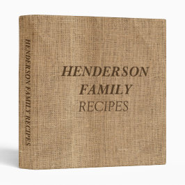 Receta personalizada Burlap de Country Cookbook