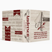 Receta personalizada del libro de cocina de madera