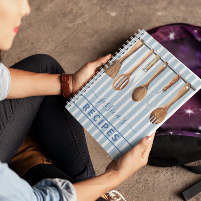 Recetas de Acuarela de Libro de Cocina Azul Modern (Subido por el creador)