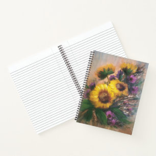 Recetas de diario de bloc de notas de girasol