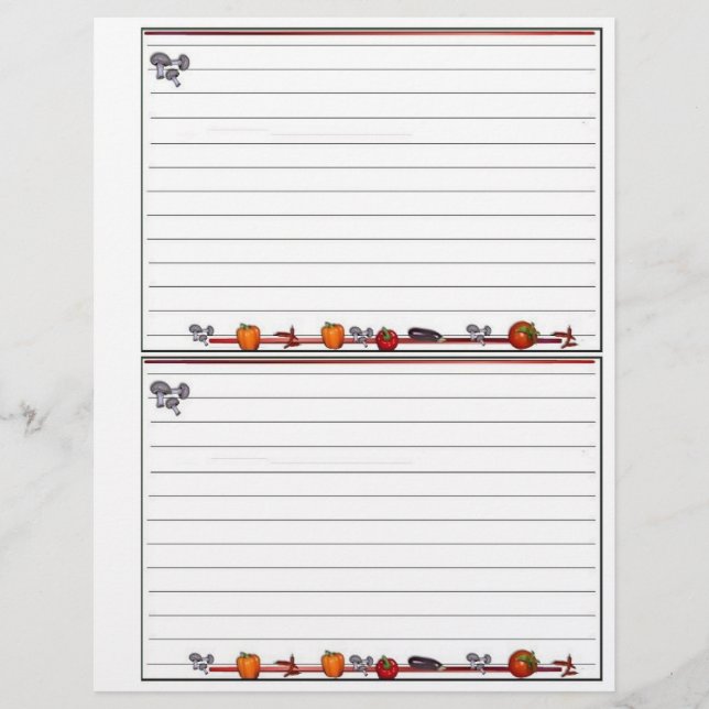 Recetas de diseño vegetal Páginas para encuadernad (Anverso)