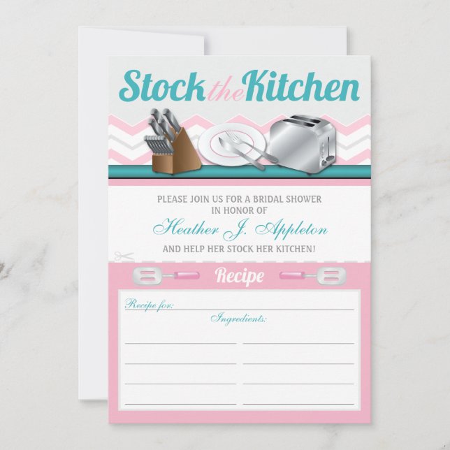 Recetas de las invitaciones a la ducha de novias e (Anverso)