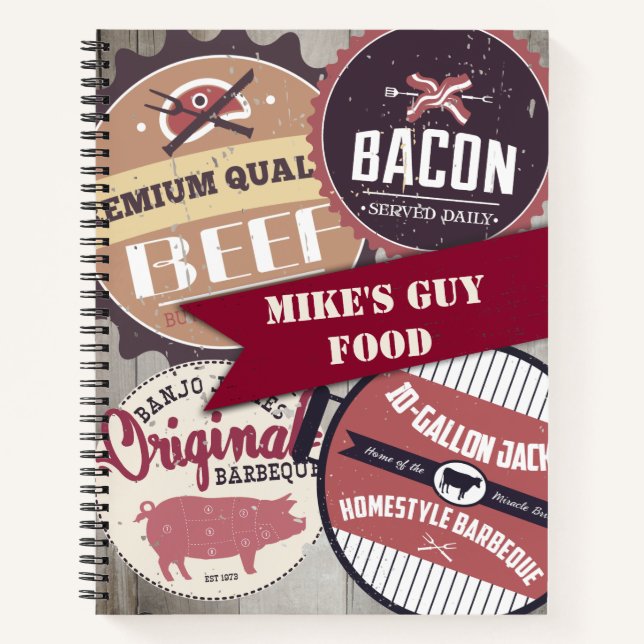 Recetas de libro de cocina personalizado de carne  (Anverso)