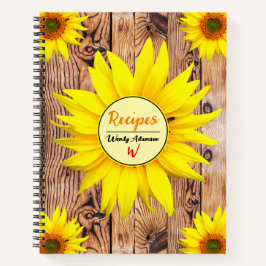 Recetas del libro de cocina de madera (Girasoles R