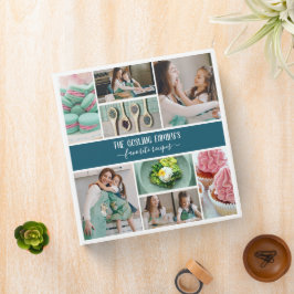 Recetas familiares de Collage de fotos blanco azul