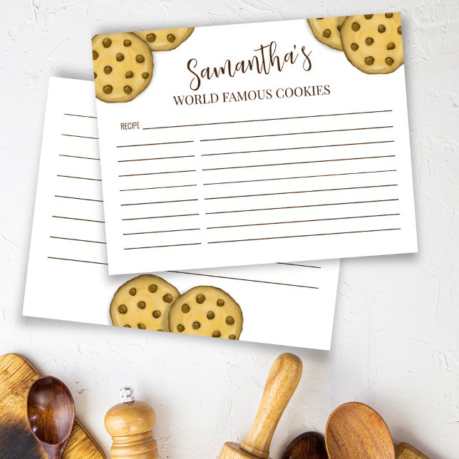 Recetas personalizadas Chocolate Chip Cookie (4.25"x 5.5" card printed with vibrant colors. on High quality cardstock. )