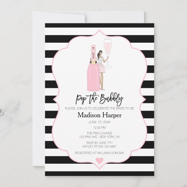 Recibir la invitación a la ducha de novias burbuje (Anverso)