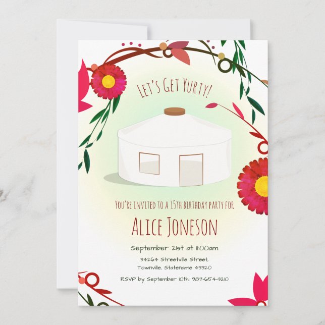 Recibir la invitación de cumpleaños (Anverso)