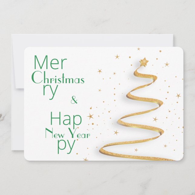 Recibo de feriado de Navidades de tipografía simpl (Anverso)