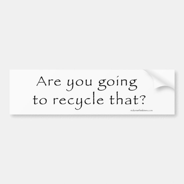 Reciclaje de la pegatina para el parachoques (Frente)