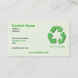 Reciclaje de la tarjeta de visita amistosa de Eco