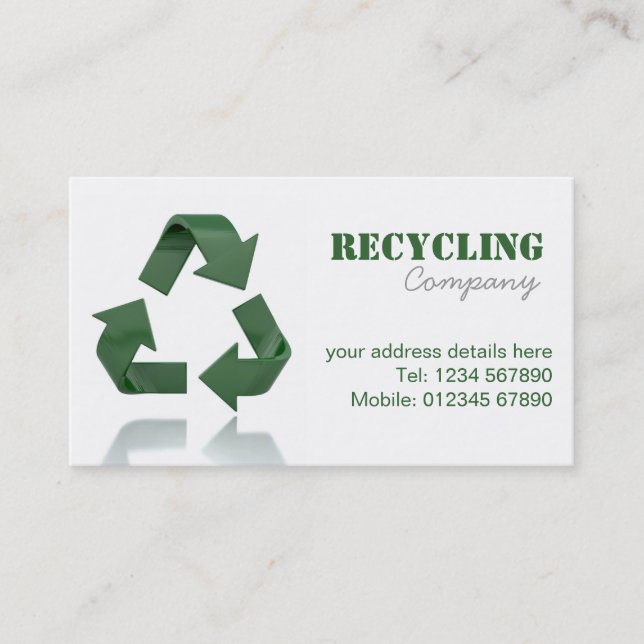 Reciclaje de la tarjeta de visita de la compañía (Anverso)