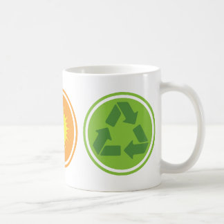Reciclaje solar eólico de tazas de planeta orgánic