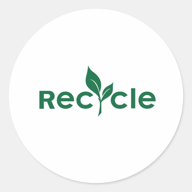 Reciclar - ir pegatina pequeño verde (Anverso)