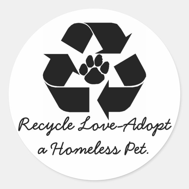 Recicle Amor-Adoptan a los pegatinas sin hogar de (Anverso)