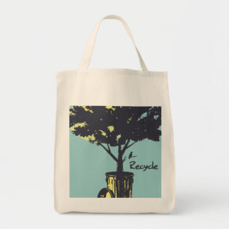 Recicle la bolsa de asas orgánica del árbol