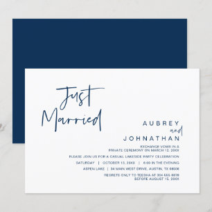 Recién Casado, Boda Elopement Party Invitación
