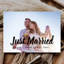 Recién Casados Anuncios de Boda Tarjeta Postal con