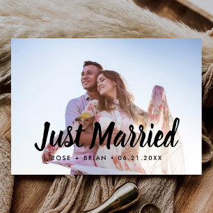 Recién Casados Anuncios de Boda Tarjeta Postal con