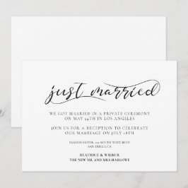 Recién casados Elegante anuncio de caligrafía